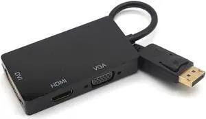 3 in 1 DisplayPort DP To HDMI DVI VGA Adapter Cable 1080P Display Port Converter Connector For PC Projector Laptop HDTV