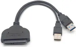 7+15 pin USB3.0 to SATA Adapter Cable For 2.5 inch HDD/SSD Hard Disk Laptop High Speed With Extra Power