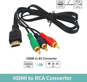 1M HDMI to AV Scaler Adapter HD Video Composite Converter Box HD to RCA AV/CVSB L/R Video 1080P 4K30HZ Support NTSC PAL