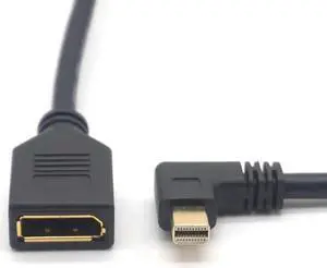 UP Down Left Right Angled 90 Degree Mini DisplayPort Male to DisplayPort DP Female Extension Cable Adapter
