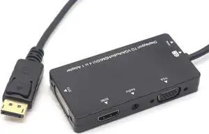 Displayport DP to hdmi DVI VGA Converter DP 4 in 1 Audio USB Cable Multi-function Adapter For PC Computer Monitor Multimedia