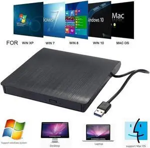 USB 3.0 Slim External Optical Drive DVD RW CD Writer Drive Burner Reader Player Optical Drives Plug and Play For Laptop Notebook