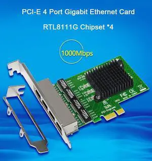 Network Cards LAN Card Ethernet Network Adapter Ethernet Lan Adapter Network Card 4 Port RJ-45 PCI Express Free Internet