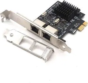 Dual-Port PCI-E X1 Gigabit Ethernet Network Card 10/100/1000Mbps Rate Adapter