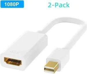 2Pcs Mini Displayport To HDMI Cable 4K Mini DP to HDMI Adapter 1080P Mini DP Male to HDMI-compatible Female For Apple MacBook Air Pro White Type A