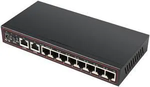 10 Ports POE Switch 52V Ethernet Network Switch 8 PoE Switch Injector for IP camera/Wireless AP/CCTV Camera System