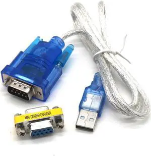 USB to RS232 Serial Port 9 Pin DB9 Cable Serial COM Port Adapter Convertor With Female Adapter Supports for Windows 8 No CD