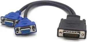 DMS-59pin Male to Dual 15Pin VGA RGB Female Splitter Extension Cable for PC Graphics Card