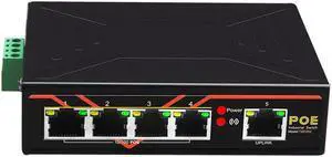 Industrial switch 10/100Mbps 5 port ethernet industrial POE Switch support 48-54V power supply
