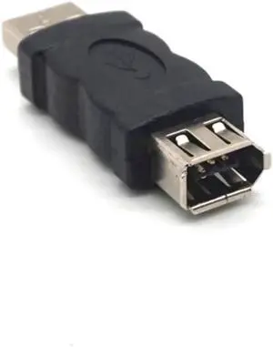 2pcs Firewire IEEE 1394 6 Pin Female to USB 2.0 Type A Male Adaptor Adapter Cameras Mobile Phones MP3 Player PDAs Black