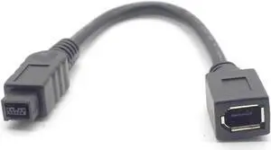 9Pin to 6Pin FireWire 800 - FireWire 400 9-6 Cable 9p Orbit 6p Female Interface FireWire Cable