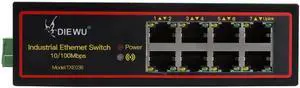 8 Ports 10/100M Industrial Ethernet Enhance Switch 8 Port RJ45 VLAN Signal increased to 250 meters