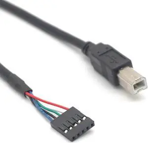 2PCS USB 2.0 Type B Male to Dupont 5 Pin Female Header Motherboard Cable For Printer 50cm(1.64ft)