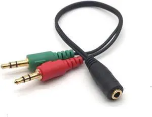 2PCS 3.5mm Y Splitter 2 Jack Male to 1 Female Headphone Mic Audio Adapter Cable 3.5mm Female to 2 Male Extension Cable