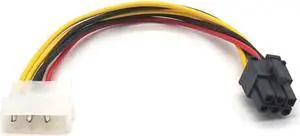 10PCS 6Pin Male to 4Pin Molex Male Power Supply Cable Graphics Card Power Port to D Plug Converter Cable