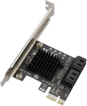 PCIe to 4 Ports SATA 3 III 3.0 6 Gbps SSD Adapter PCI-e PCI Express x1 Controller Board Expansion Card Support x4 x6 x8 x16