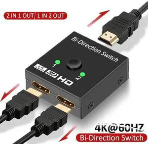 4K 2 Ports Bi-directional HDMI Switch 2 In 1 Out 3D HDR HDCP Splitter Switcher Supports Ultra For PS4 Xbox HDTV Switcher Adapter