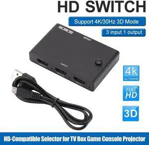 HDMI Switch 4K 3 In 1 Out Video Splitter Converter Support 4K/30Hz 3D Mode HDMI-Compatible Selector for TV Box Game Console Projector