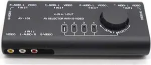 AV Audio Video Signal Switcher 4 Input 1 Output Switch Video System