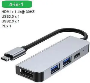 Type C Laptop Docking Station USB C Dock HDMI-compatible VGA USB Hub Adapter 4 Ports