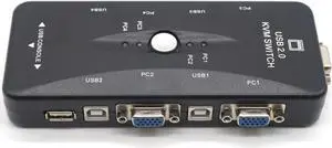 4 Ports USB2.0 KVM Switch Selector VGA Print Auto Switch Monitor Box VGA Splitter KVM Switch