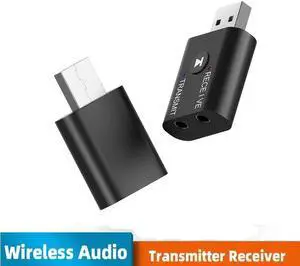 Wireless Bluetooth 5.0 2 In 1 Bluetooth Receiver Transmitter HIFI Stereo 3.5mm Audio Adapter For Car TV Notebook Headset