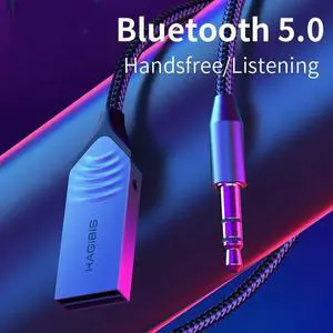 luetooth 5.0 Receiver Car AUX 3.5mm Jack Wireless Adapter Audio Cable For Speaker Headphones Hands Free Call navigation