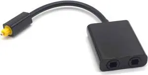 Digital SPDIF Optical Audio Splitter 2 Way Toslink Splitter Adapter 1 input 2 Output SPDIF Optical Cable Splitter Hub for CD DVD