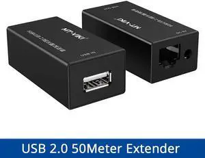 USB2.0 Extender 50m network transmission signal transceiver amplifier RJ45 with power supply black MT-250FT