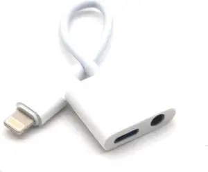 Lightning to 3.5mm Headphone Jack Audio Cable 2 in 1 Splitter Earphone Aux Adapter Converter