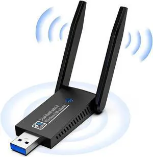 1300M USB WiFi-Adapter for Desktop PC, AC1300Mbps USB 3.0 WiFi Dual Band 5G/2.4G Wireless Network Adapter, Mini WiFi Dongle for Windows 11/10/8/7, Mac OS 10.9-10.15