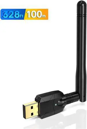 USB Bluetooth 5.4 Adapter, Bluetooth 5.4 Dongle for PC, Plug and Play, Long Range 328ft/100M, Bluetooth Wireless USB Adapter Only Compatible with Windows 11/10/ 8.1 for Desktop PC Laptop