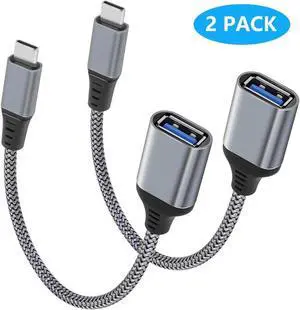 USB C to USB 3.0 Adapter, [2 Pack] Type C to USB 3.0 Adapter Male to Female USB Adapter OTG Cable Thunderbolt 3 to USB Compatible with i-P-hone 15 Pro Max, MacBook Pro Air, Galaxy S24, XPS 17