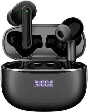 True Wireless Earbuds, ENC Noise Cancellation, LED Display, 13mm Dynamic Driver, 400mAh Charging Case, Bluetooth 5.3, Long Battery Life, Type-C Fast Charging, Bluetooth Headphones for Sports