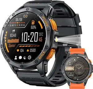 Military Smart Watches Built-in GPS, 170+ Sport Modes Fitness Smart Watch for Men with Flashlight, Smartwatch for Android Phones and iPhone, 1.43" AMOLED Screen Bluetooth Call Compass Altimeter