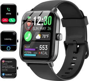 Smartwatch for Men Women, Alexa Built-in, 1.8" Fitness Tracker, IP68 Waterproof Smartwatch for IOS Android Phones with Bluetooth Call (Answer/Make), Heart Rate/SpO2/Sleep Monitor/Pedometer