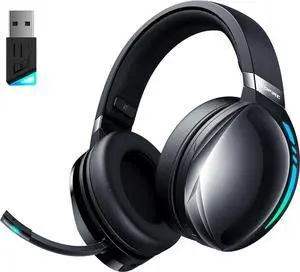 Wireless Gaming Headset, 2.4GHz & Bluetooth Gaming Headphones with Noise Cancelling Microphone, 3D Stereo Sound, 65Hr Battery Life Wireless Headset for PS5, PS4, PC, Switch, Mac, RGB Light
