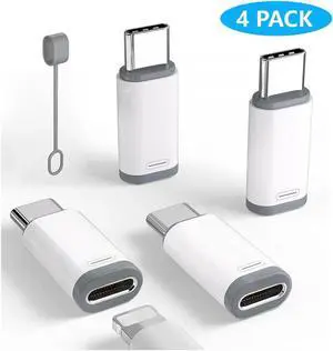 4 Pack Light-ning to USB C Adapter for iPhone 15/16/16 Pro Max/Plus, S24,Support Charging & Data Transfer, Type C Charger Connector Cable,Lightning Female to USB C Male Adapter,Not for Audio