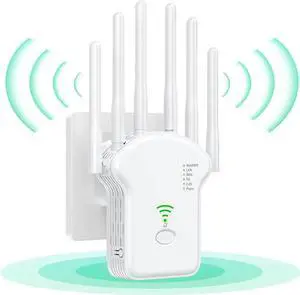 WiFi Extender Signal Booster for Home - 2024 Newest Dual Band Internet Extender WiFi Booster Up to 1200Mbps(11800Sq.Ft) 5Ghz & 2.4Ghz - Easy Set Up WiFi Repeater with Ethernet Port & Ap Mode