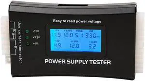 Aomoproing New Digital LCD PC Computer Power Supply Tester 20/24 Pin 4 PSU ATX SATA HDD Testers