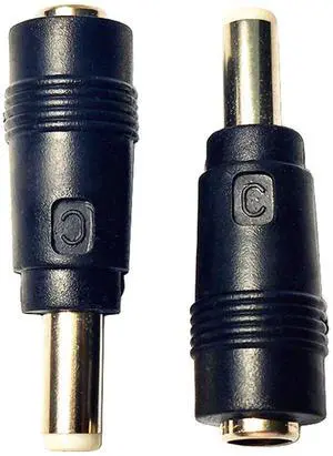 Aomoproing DC Power Adapter Connector DC5.5 x 2.5mm Male Plug to 5.5x2.1mm Female Jack Coupler DC 5521 Female to 5525 Male for Laptop Interface Power Cable Converter 2pcs