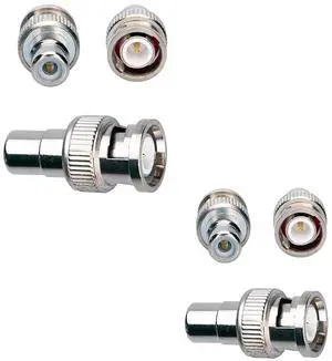 Aomoproing BNC to RCA Adapter BNC Male to RCA Female Connector Coaxial Adapter Coupler for Closed-Circuit TV Surveillance Camera DVR Switcher TV Cable 6pcs