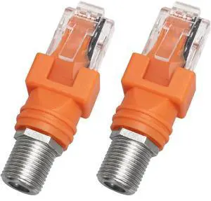 Aomoproing 2PCS RJ45 Converter Adapter Coaxial Barrel Coupler Adapter Connector Coax Straight Connector
