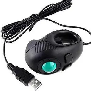 Aomoproing Ergonomic Handheld Trackball Mouse Wired Mini USB Portable Finger Travel Computer Right Left Handed Mice for PC Laptop Mac Window OS Linux Unix