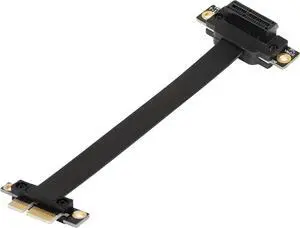 Aomoproing PCIE 3.0 Extension Cable,36PIN 1X Extension Cable, 90 Degree PCI Express 1X Extend Card,for 1U,2U Chassis (20cm Straight, Black)