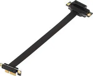 Aomoproing PCIE 3.0 Extension Cable,36PIN 1X Extension Cable, 90 Degree PCI Express 1X Extend Card,for 1U,2U Chassis (30cm, Black)