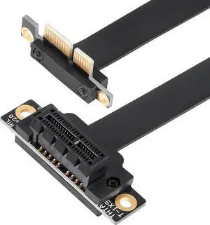 Aomoproing PCIE 3.0 Extension Cable,36PIN 1X Extension Cable, 90 Degree PCI Express 1X Extend Card,for 1U,2U Chassis (50cm, Black)