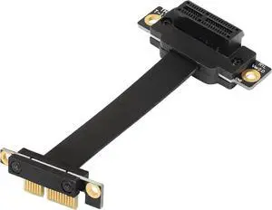 Aomoproing PCIE 3.0 Extension Cable,36PIN 1X Extension Cable, 90 Degree PCI Express 1X Extend Card,for 1U,2U Chassis (10cm, Black)
