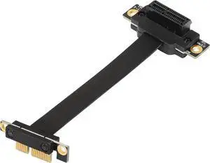Aomoproing PCIE 3.0 Extension Cable,36PIN 1X Extension Cable, 90 Degree PCI Express 1X Extend Card,for 1U,2U Chassis (15cm, Black)