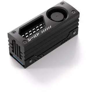 Aomoproing Shield M.2 SSD Heatsink with Build-in 20mm PWM Fan, Premium Aluminum Design, High-Performance SSD Cooler for M.2 2280-Black-1 Pack